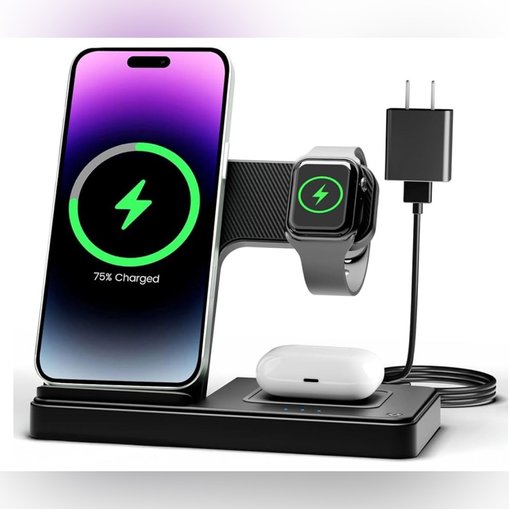 Wireless Charging Station for Phone, Watch, and Earbuds